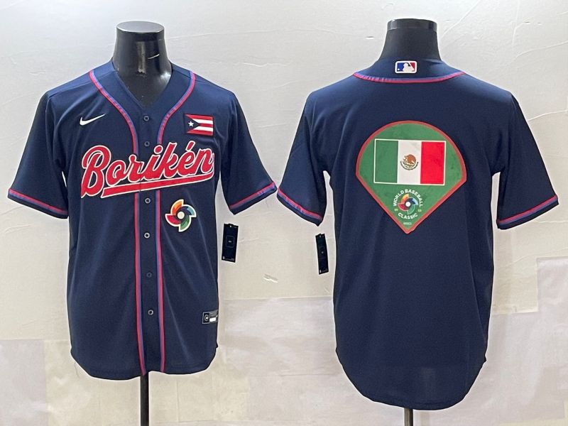 Men Puerto Rico Blank Blue Joint Name 2025 Nike MLB Jersey style 13->more jerseys->MLB Jersey
